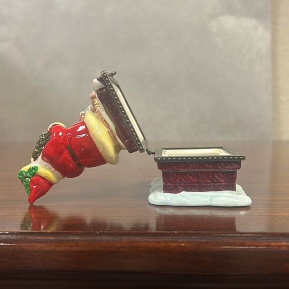 Kurt S. Adler Santa Porcelain Hinged Box. kk141 - Picture 4 of 6